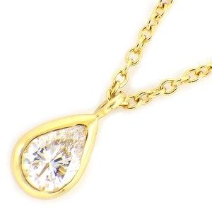 Tiffany Visor Yard Pear Shape Diamond Necklace Yellow Gold